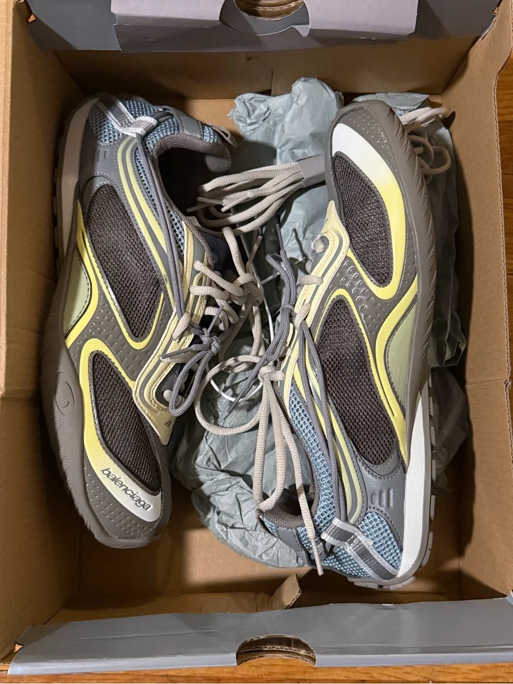 Balenciaga Men's Gradient Sneaker Gray and Yellow